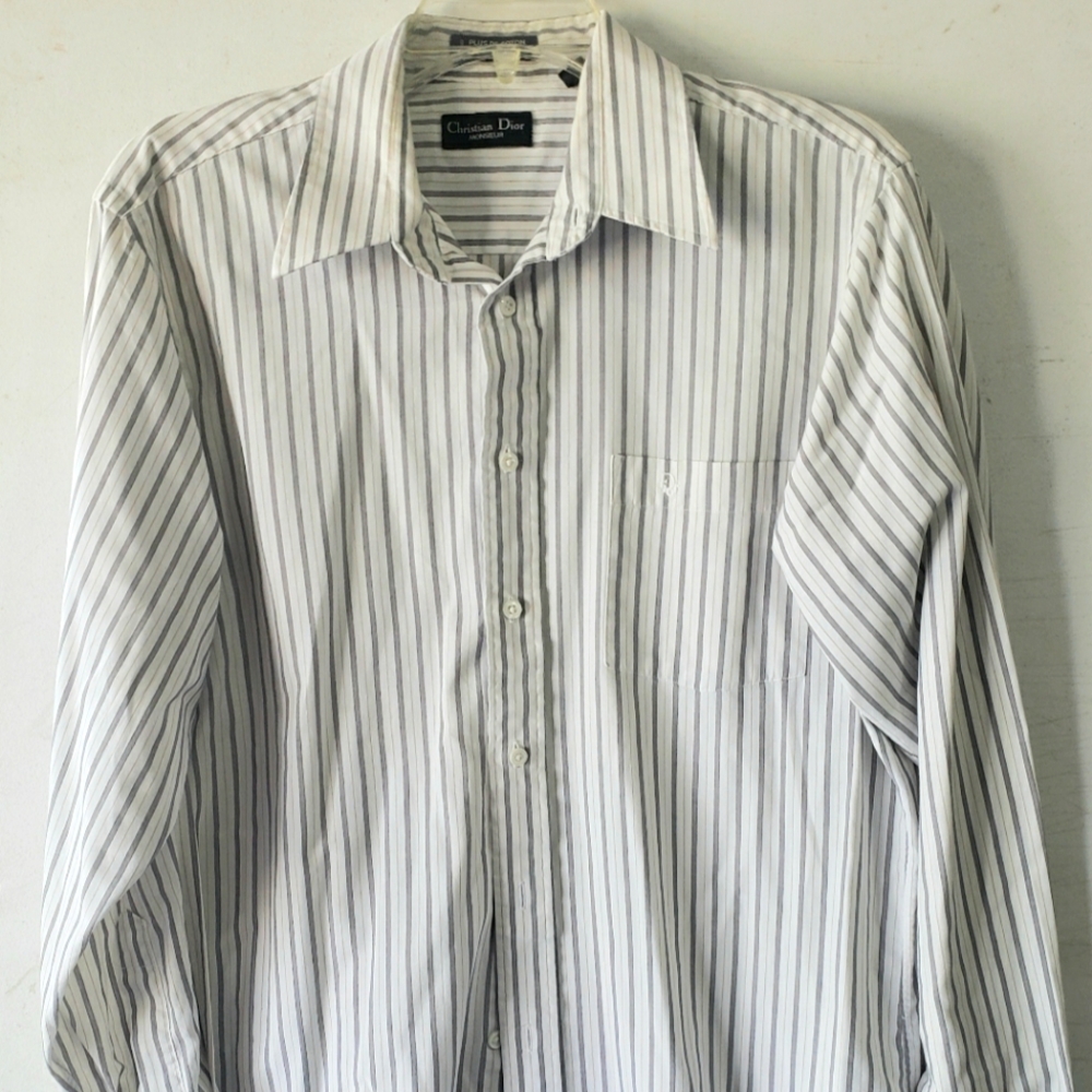 Dior Men's White Striped Shirt